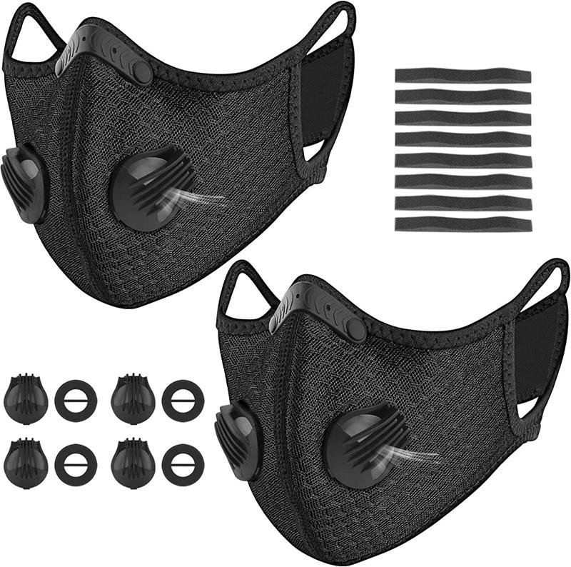 thumbnail image 2 of Unisex Black Cycling Mask – Windproof, Anti-fog, PM2.5 Filter – Neoprene 2 of 4